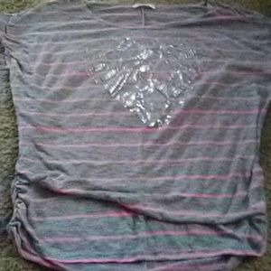 Cute top sz m pink and Gray